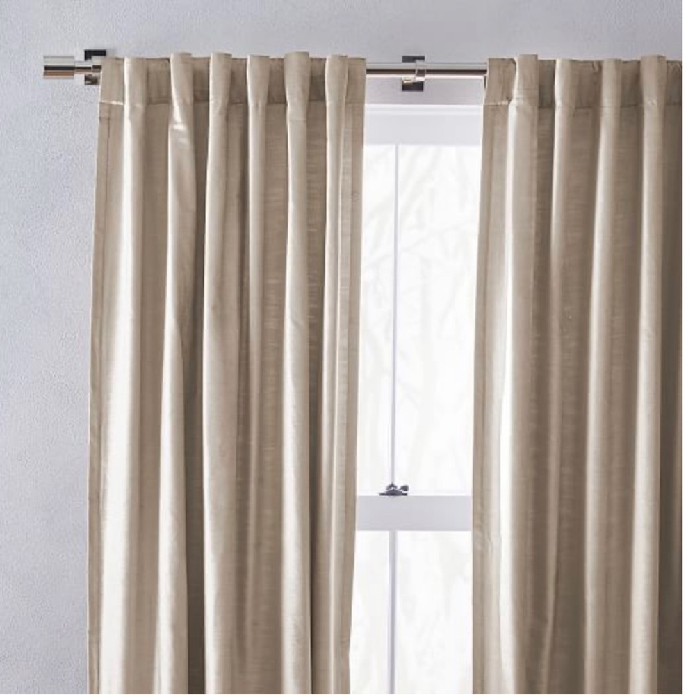 West Elm luster velvet curtain simple taupe